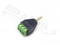 Jack plug male 3,5mm stereo met kroonsteen-aansluiting